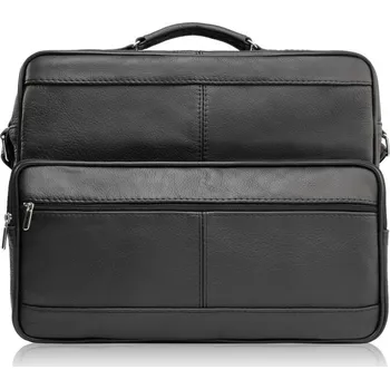 Abruzzo Pánská kožená taška přes rameno na každý den Abruzzo; černá