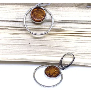 Řetízek Jan Kos Jewellery Stříbrné náušnice s jantarem 12125426