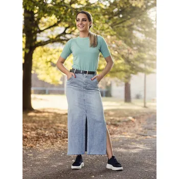 Dámské kraťasy BudesIN Dlouhá džínová sukně s rozparky Velikost: L