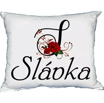 Dekorativní polštářek Polštář se jménem SLÁVKA Černý (polštářek dámské jméno )