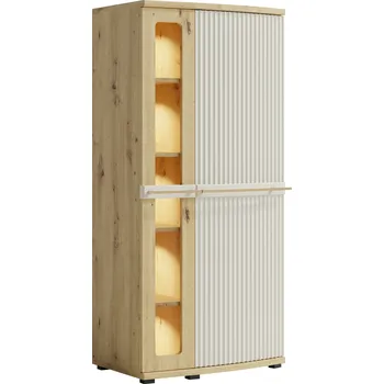 Knihovna Vitrína nízká dub artisan/cashmere CANDY C2a