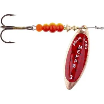 Umělá nástraha Rotační třpytka Mepps Aglia Long Redbo Vel.3 11,5g Měděná