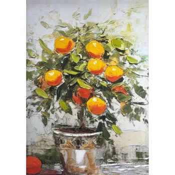 Obraz s ručně malovanými prvky na plátně 70x100 cm Oranges – Styler ID_1589238