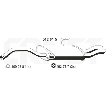 Výfukový systém Zadni tlumic vyfuku ERNST 512015