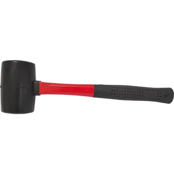 Kladivo TOPTRADE palice gumová, černá, se sklolaminátovou násadou, O 50 mm / 500 g, profi (TOPTRADE palice gumová, černá, se sklolaminátovou násadou, O 50 mm / 500 g, profi)