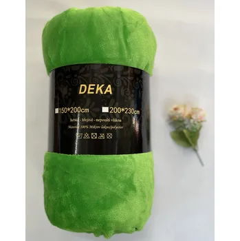Dětská deka AKCE - MIKROPLYŠOVÁ DEKA 200x230cm - ZELENÁ