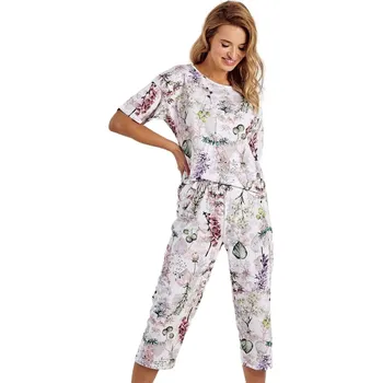 Dámské pyžamo Dámské pyžamo TARO.1621 bílá květinky L 0