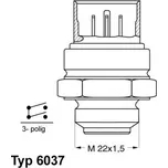 Teplotní spínač, větrák chladiče BorgWarner (Wahler) 6037.87D