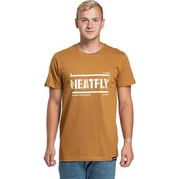 Pánská móda Meatfly pánské tričko Rele Gold Brown | Hnědá | Velikost XXXL | 100% bavlna
