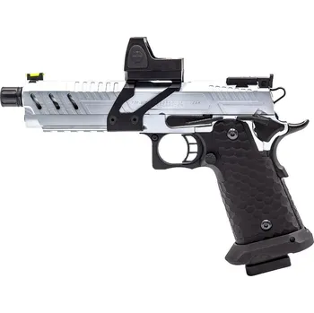 Airsoftová zbraň Vorsk Airsoftová pistole CS Hi-Capa Vengeance s kolimátorem, GBB - stříbrná