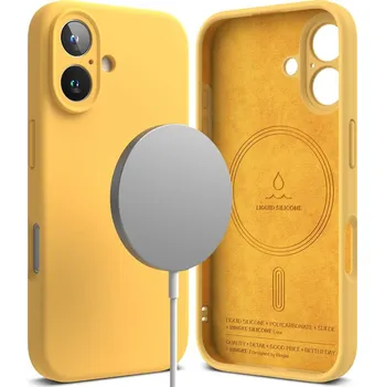 Pouzdro na mobilní telefon RINGKE 87679 RINGKE SILICONE MAGSAFE Ochranný kryt Apple iPhone 16 YELLOW