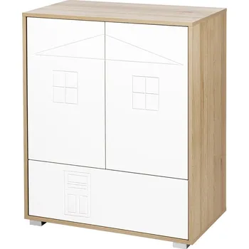 Dětská skříň Klups Komoda IDA buk-bílá