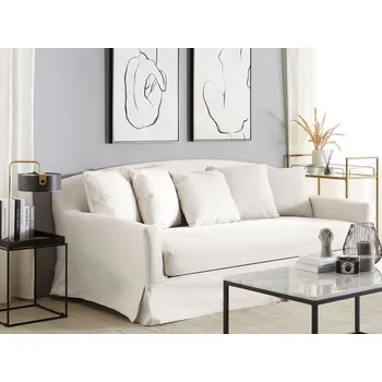 Napínací potah Potah na pohovku z světle šedé polyesterové tkaniny, pro 3místnou obdélníkovou pohovku Beliani