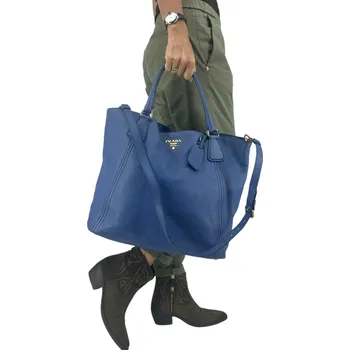 Kabelka PRADA Blue Crossbody Tote Bag