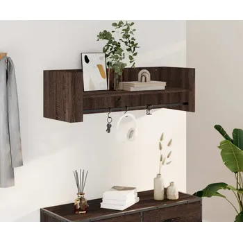 police vidaXL Nástěnná police 100 x 35 x 30,5 cm dřevotříska [848460] Barva: hnědý dub