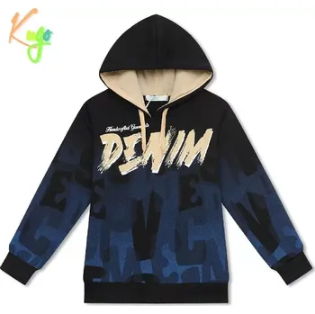 Chlapecká mikina Teplá chlapecká mikina s kapucí Kugo FM0365, černá