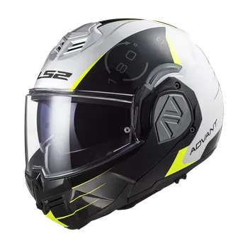 Helma na motorku překlápěcí helma Advant codex Barva: černá/bílá/zelená, Velikost: S