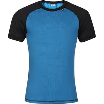 Pánské tričko MS TKR pánské funkční tričko s krátkým rukávem černá (šedá)/petrol (sv.modrá) XL