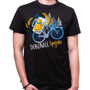 Pánské tričko Cyklo pivní tričko - Dokonalé spojení, Barva látky tyrkysová modrá, Střih Pánsky/UNISEX, Velikost XXL