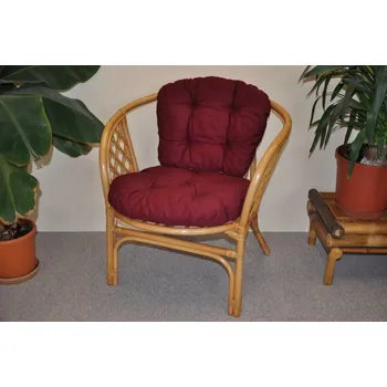Zahrada Axin Trading s.r.o. Ratanové křeslo Bahama medové polstr vínový