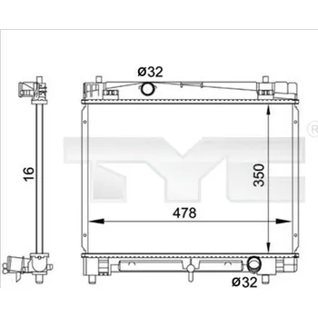 Chladič motoru Chladič, chlazení motoru TYC 736-0001