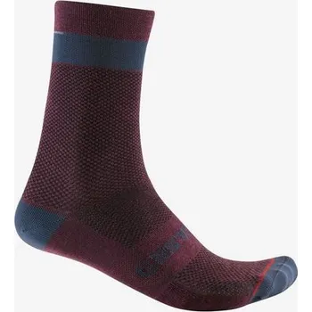 Pánské ponožky CASTELLI pánské ponožky Alpha 18, deep bordeaux/dark gray XXL