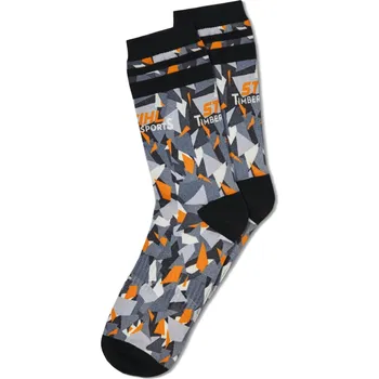 Pánské ponožky Ponožky CAMOUFLAGE TIMBERSPORTS STIHL (04215001838) (Kvalitní ponožky s tradičním potiskem TIMBERSPORTS® v černé, oranžové a bílé barvě.)