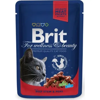 Krmivo pro kočku Kapsička Brit Cat Premium Pouches hovezi+hrasek 100g