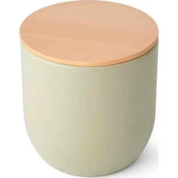 Dóza na potraviny Dóza na potraviny KitchenCraft Idilica s víkem z bukového dřeva, 12 x 12 cm, šedá