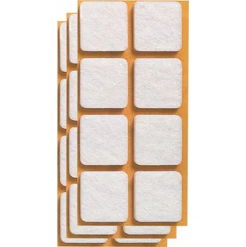 Podložka pod nábytek Ochrana podlah filcová 20x20mm BÍ (24ks)