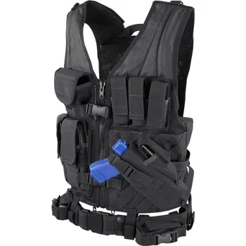CONDOR OUTDOOR Vesta taktická CROSSDRAW - ČERNÁ ČERNÁ - BLACK M-L