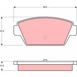 Sada brzdových destiček, kotoučová brzda TRW GDB945