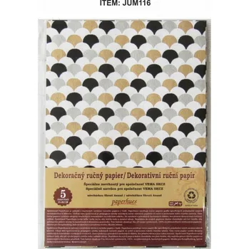 Kancelářský papír VEMA Dekorativní ruční papír A4 balení 5ks vějíř