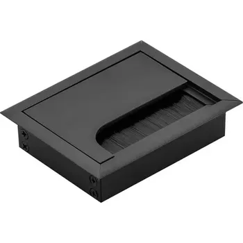 Průchodka kabelů MERI do stolu hranatá délka 100 mm - černá