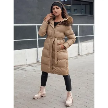 Dámská zimní bunda prošívaná s kožešinou STYLEBELLA béžová