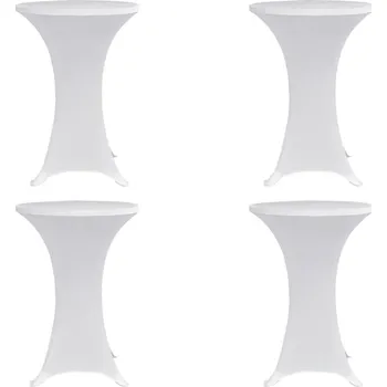 Zahradní nábytek vidaXL Návlek na koktejlový stůl Ø 70 cm bílý strečový 4 ks