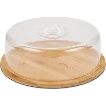 podnos d28cm na dort, TERRESTRIAL, bambus, víko plast