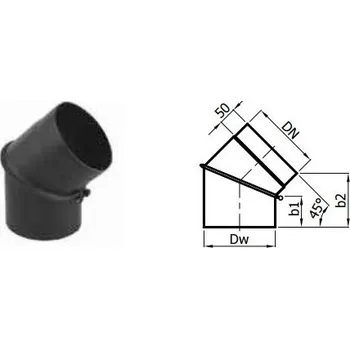 Kouřovod Karl Koleno regulované 0 - 45°/ 150mm (síla 2mm) - černá