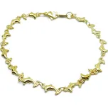 Zlacený náramek delfín Dick - 17 cm