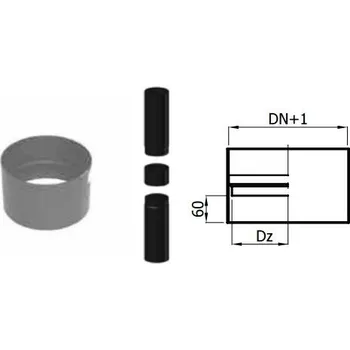 Kouřovod Karl Spojka rour samice-samice s okapničkou, průměr 180mm (síla 2mm) - černá