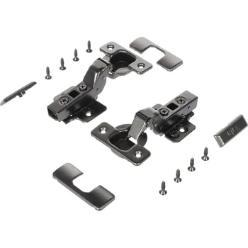 Nábytkové kování Interex Sada 2ks závěsů vložených CLIP s tlumením a podložkou EUROPE / Anthracite Na samořezné šrouby