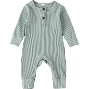 Kojenecký podzimní/zimní overal z žebrovaného materiálu Barva: zelená, Velikost: 12-18 měsíců 