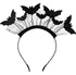 Karnevalový doplněk PartyDeco OP27 čelenka s netopýry a tylem černá 22 x 23 cm