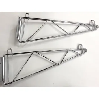 Dílenský regál Nosník police na stěnu 36 cm, chrom - sada 2 ks