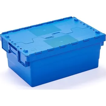 Plastový přepravní box GAYLE, 46 l, 600x400x250 mm, modrý