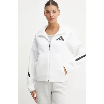 Dámská mikina Mikina adidas Z.N.E. dámská, bílá barva, s kapucí, s potiskem, JE7849 00X, vel. L