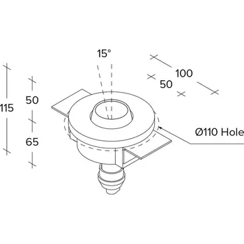 Lampička TECNICO by Sforzin Vestavné bodové svítidlo Lelanto, černé, sádra, Ø 10 cm, GU10 černá 1 x 40 W - Doprava zdarma