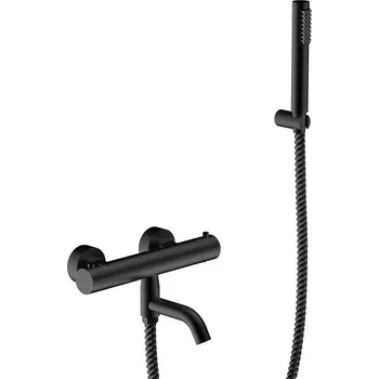 BESCO - Nástěnná termostatická vanová baterie VEO černá s příslušenstvím BABWVSTCZ