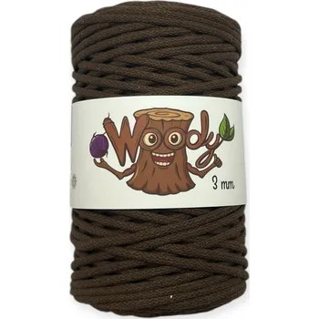 Příze Woody 3 mm - Tmavě hnědá