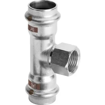 Fitinka Viega TEMPONOX 1717.2 T-kus 35x1/2"x35mm, s vnitřním závitem, lisovací, topení/vzduch, nerez ocel